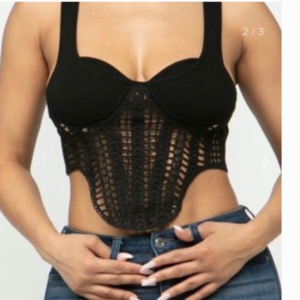 Hera Collection Women’s Crochet Crop Top Size L